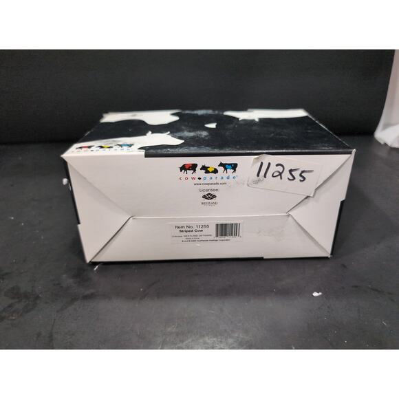 Cow Parade Striped Cow Figurine, Westland Giftware, #11255, Box & Tag - Picture 11 of 11